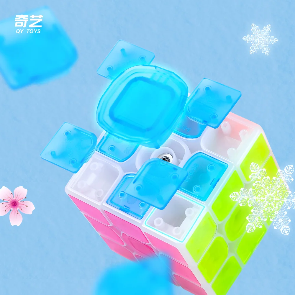 Qiyi cubo âmbar de gelo 3x3 eixo hera espelho 3x3 moinho de vento pescador cubo de velocidade mágica magnética qiyi gelo 3x3