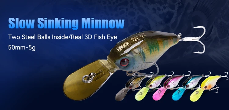 Kingdom Floating Crankbaits Minnow 6 g 6,5 g 10,5 g Geräusch künstliche harte Köder 3 Arten Lippenbarsch Hecht Forelle Süßwasser-Angelköder – Detail 1