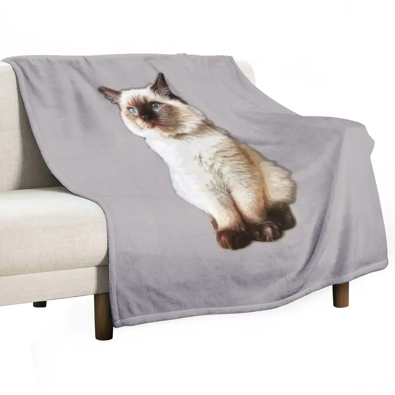 

Ragdoll Cat Rag Doll Kitten Birman Seal Point Throw Blanket Designers manga Blankets