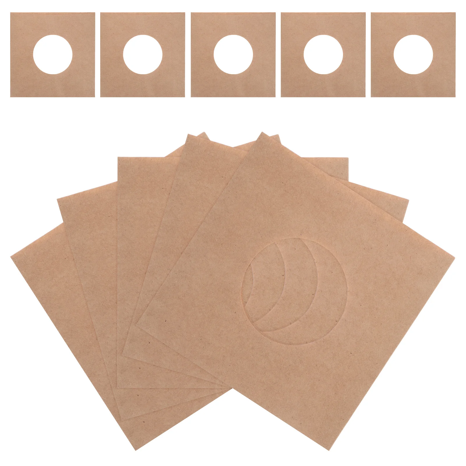 

10 Inch Vinyl Record Bag Kraft Paper Sleeve Durable Brown Case for Album Storage Holder Ventilation Hole 120g Organizer