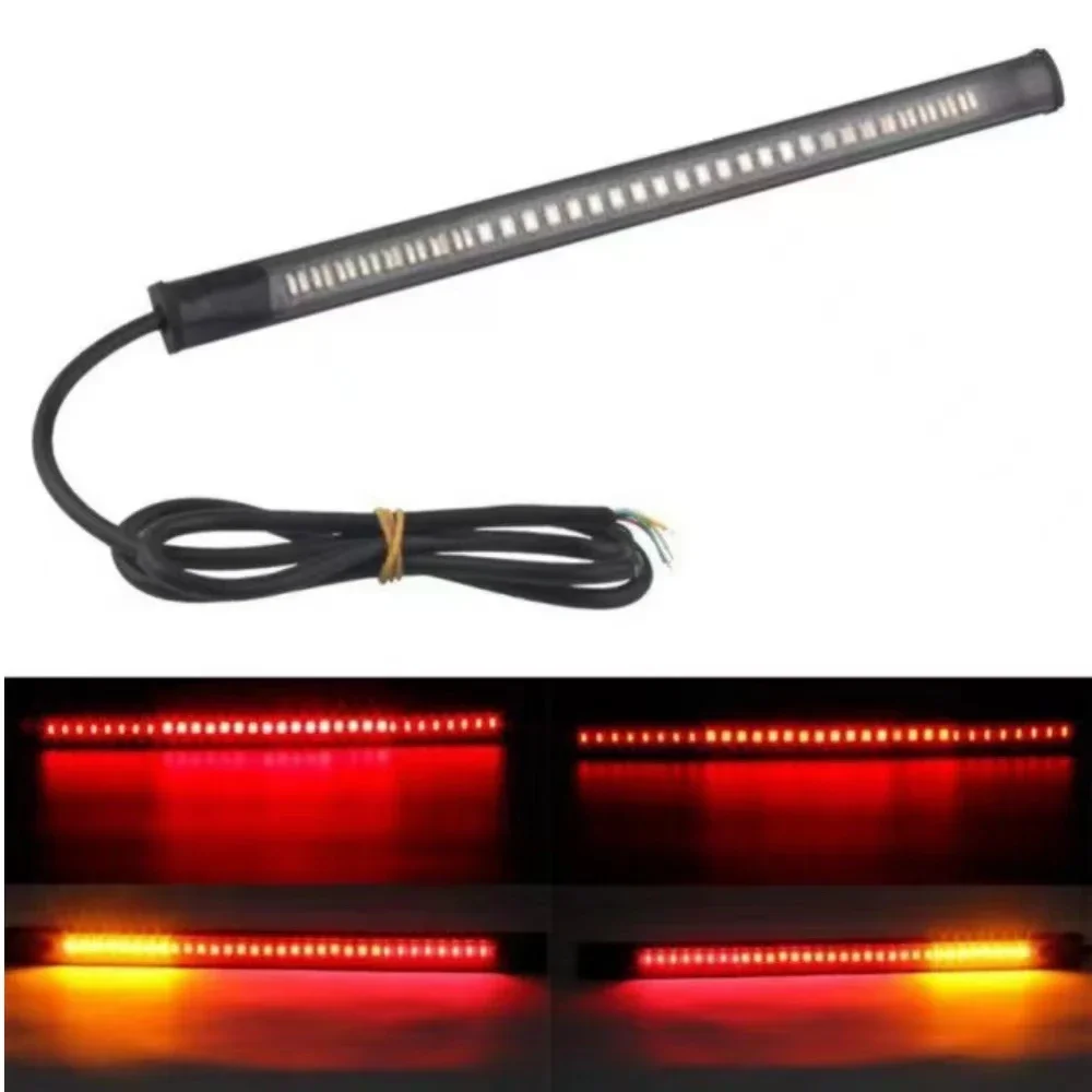 Motorcycle light strip Flexible 48 LED brake light turn signal motorcycle license plate tail light