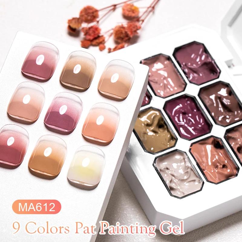 9 ألوان معكرون بات اللوحة جيل للأظافر البولندية الملونة الفلورسنت مسمار الفن دهان داي هلام الورنيش UV/LED نقع قبالة مانيكير #6