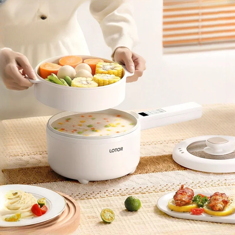 

MultiFunction Electric Cooking Pot, Compact Steamer and Hot Pot for Dorm Use, Easy Clean Appliance, SpaceSaving Cooker