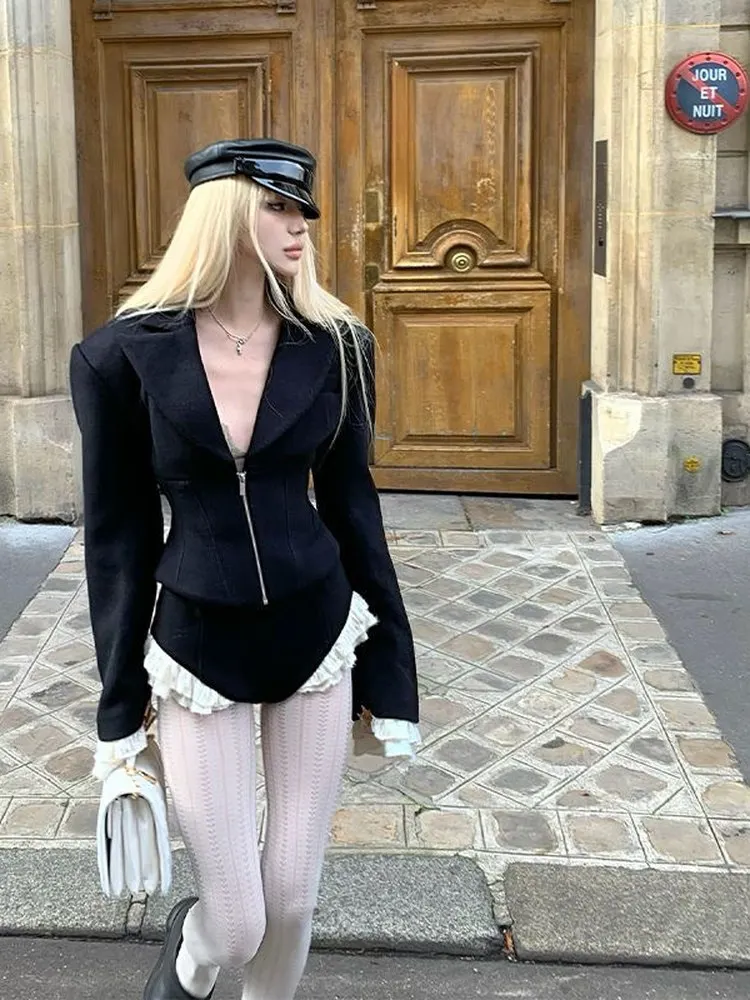 

Комплект из двух предметов: шерстяное пальто KING BRAND Spicy Girl с высокой талией и модные широкие брюки. Женский осенне-зимний модный комплект.