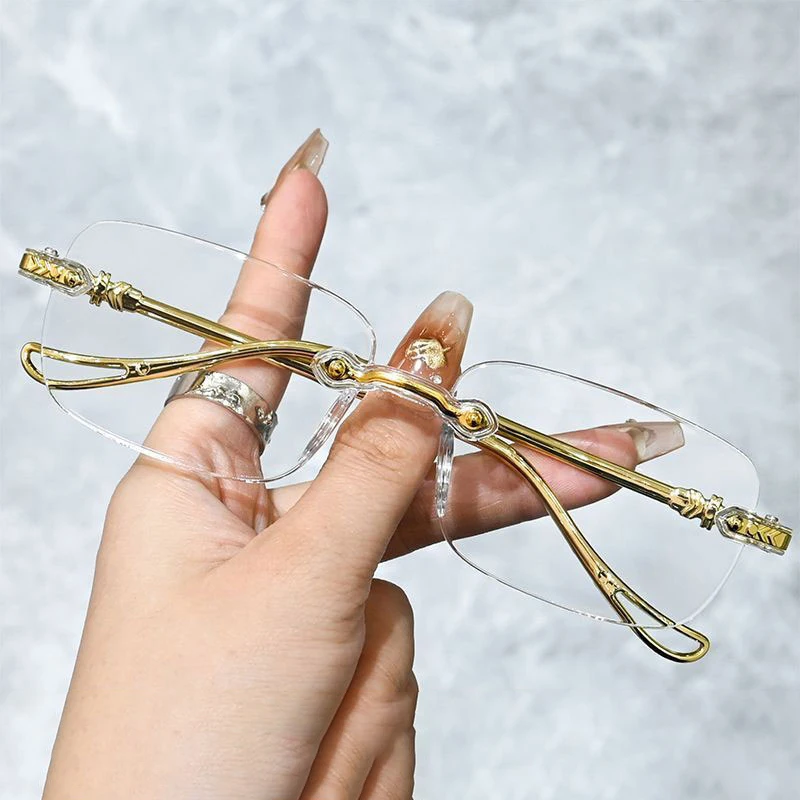 

New Rimless Reading Glasses for Women Male Ultra-light Unisex Anti-radiation High-definition Presbyopia Eyeglasses 1.0+4.0독서경