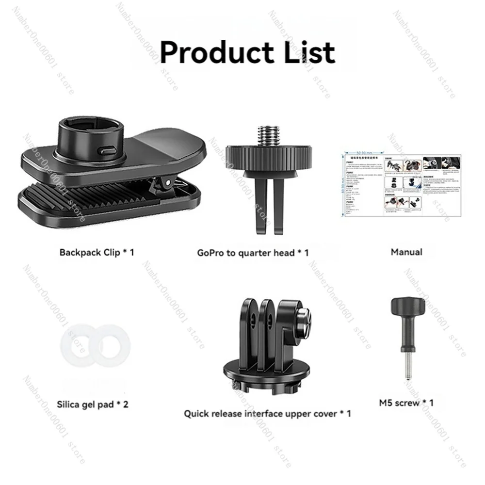 Clip de mochila magnético para Insta360 X4, soporte fijo plano para DJI Action 2 3 4, accesorios para Cámara de Acción