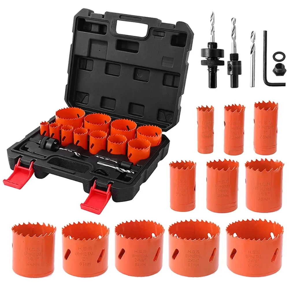 

17pcs 19-64mm New Hole Saw Cutter Set Wood Metal Drilling Tools Hole Core Cutter Hole Saw Drill For Cutting Wood Aluminum Brass