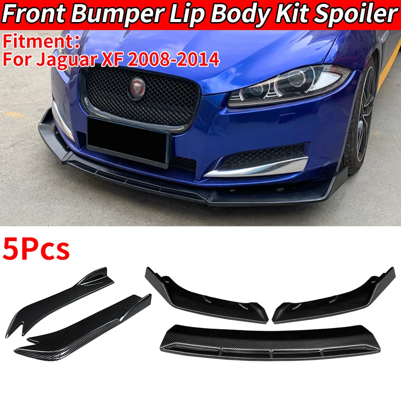 Jaguar XF 2008-2014 Car Front Bumper Splitters Lip Spoiler Rear Wrap Angle Shark Fins Anti-Collision Protection Accessories