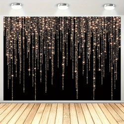 Sparkling rose gold and black background bride shower portrait baby shower party decoration banner