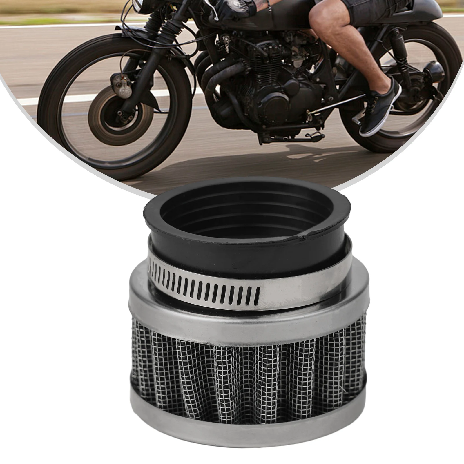 28mm/60mm Air Filter Cleaner for Motorcycles Accordion Mesh Design for Better Filtration Compatible with Various Engines
