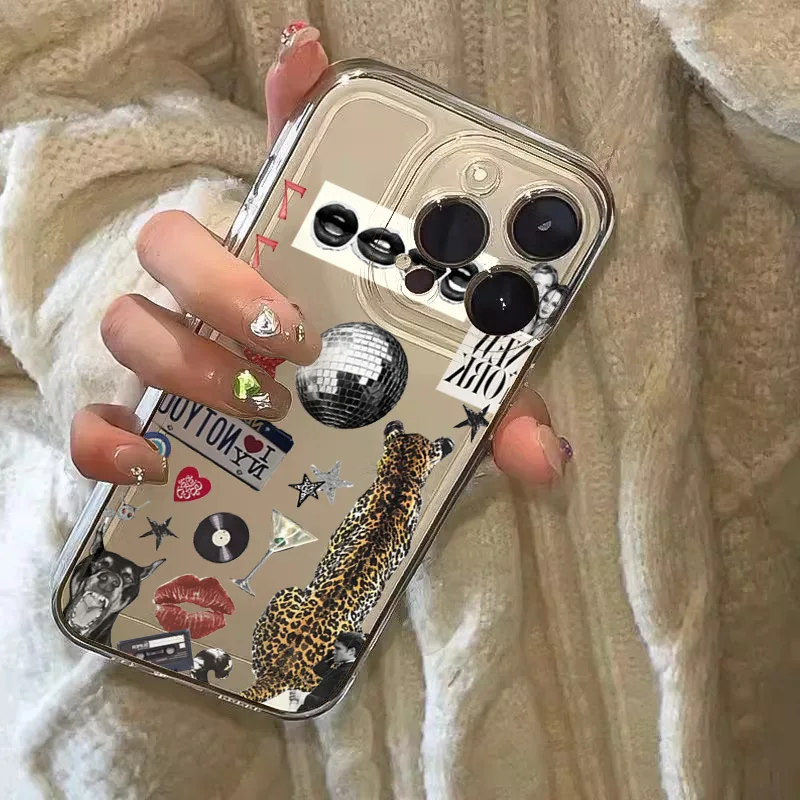 Moda bola de discoteca leopardo caso telefone para xiaomi redmi nota 13 12S 12c 11 10 10c 13c 10s a2 a3 pro plus 4g 5g macio tpu capa