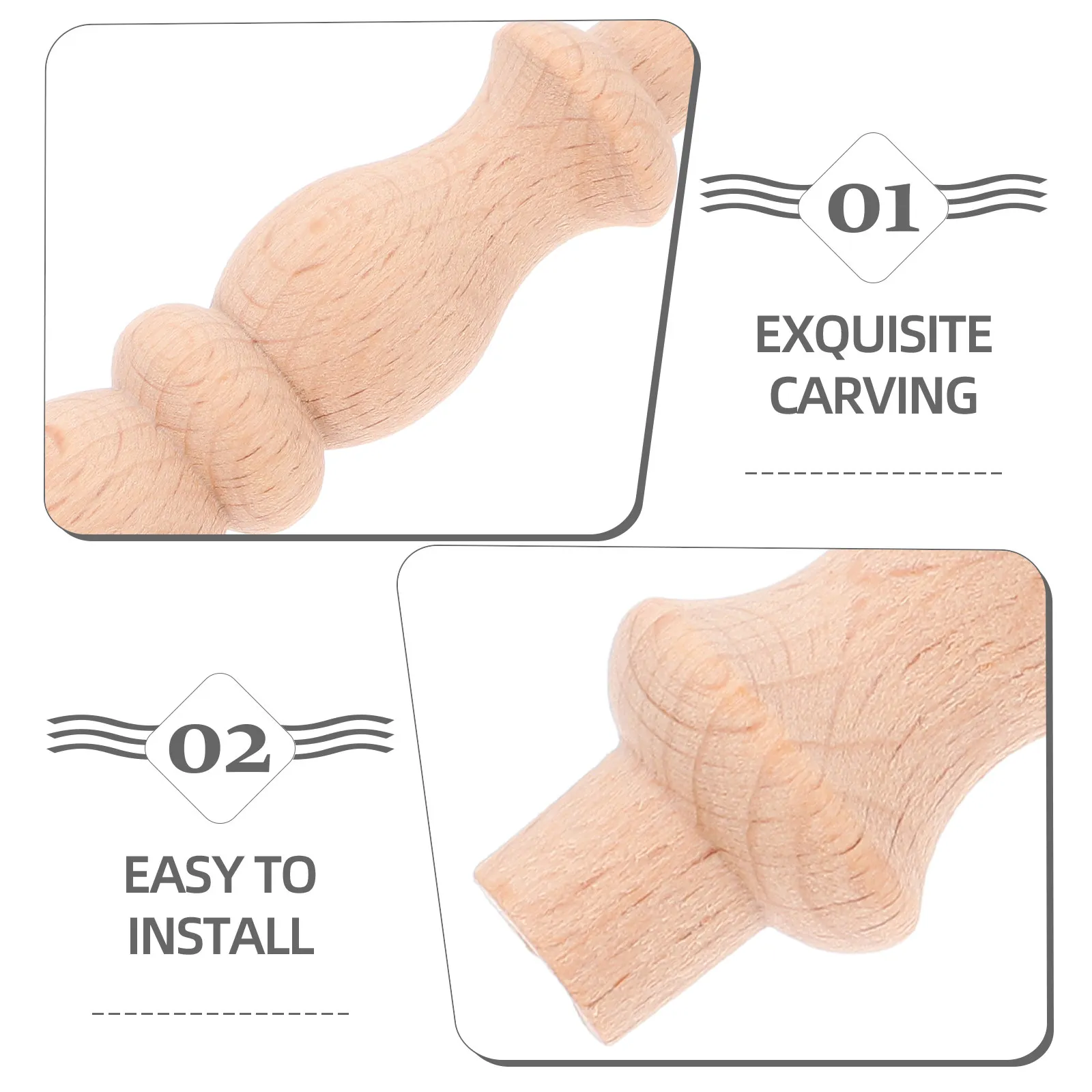 10 Pcs Staircase Balusters Unfinished Wood Finials Furniture Decoration Parts Decorative Craft Stickss view 6