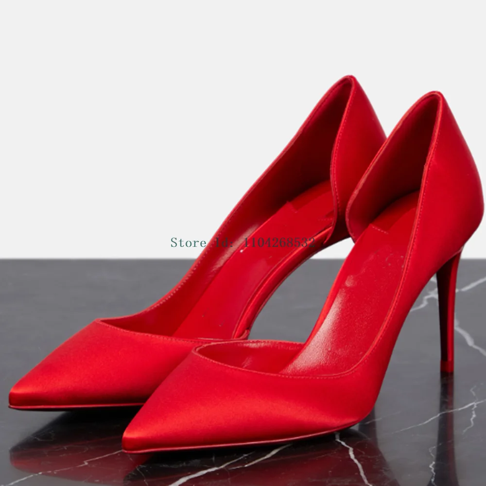 Tacones altos de aguja de gamuza roja, zapatos sexis de punta estrecha, sin cordones, recién llegados, zapatos de tacón Clver de moda para mujer, Primavera/otoño