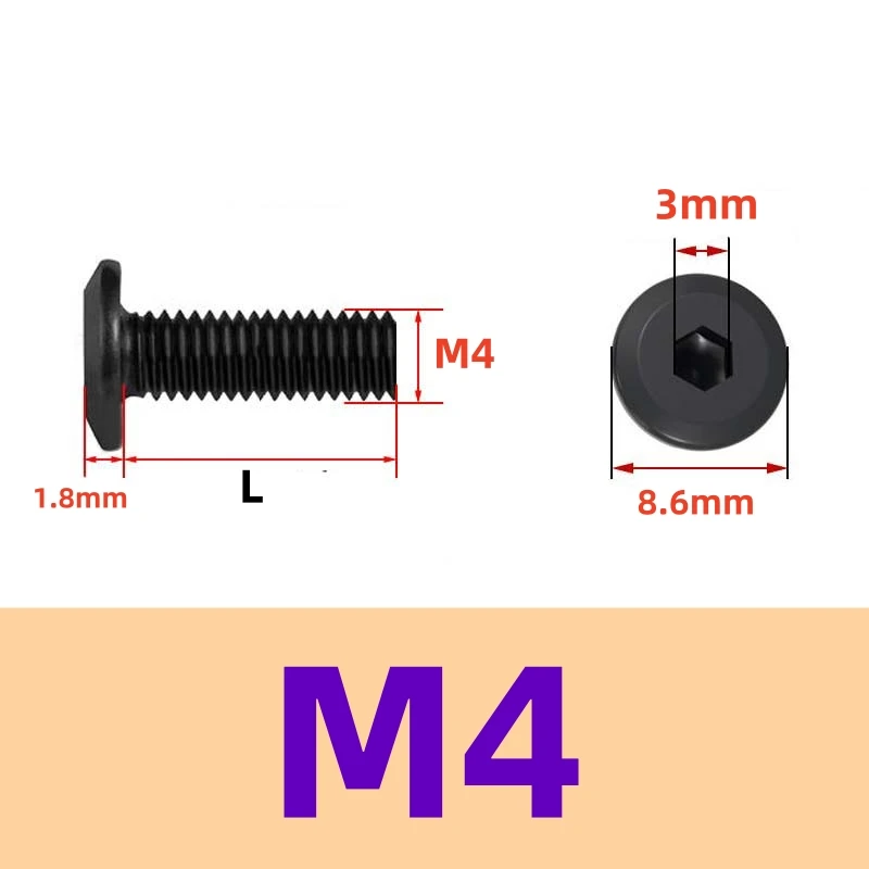 SS A2 أسود M4M5M6 ألين رئيس مسامير 304 سداسية من الفولاذ المقاوم للصدأ المقبس شقة رئيس البراغي للأثاث النجارة لتقوم بها بنفسك النوافذ الأبواب #2