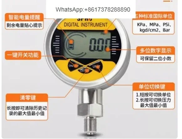 

For precise digital display pressure gauge excavator pilot hydraulic pump combination meter intelligent digital display meter