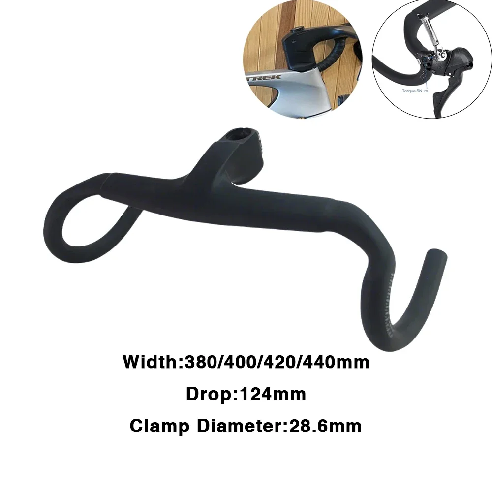 

Road Bike Matte Black Carbon Fiber Handlebar, Internal Cable For SLR Gen 7 Frame, Racing Bike With -7° Stem
