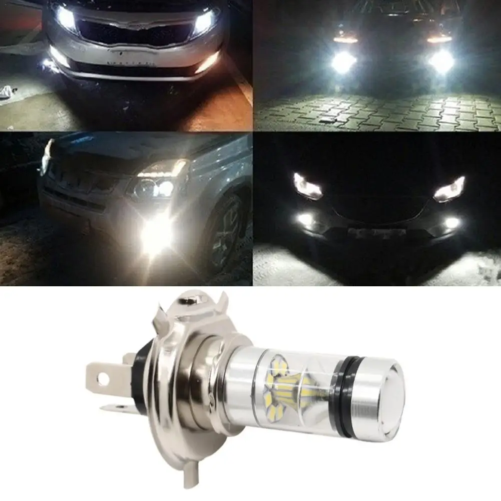 2Pcs 1800LM H4 LED Headlight Bulbs No Error H4 8000K 20-LED Hi/Lo Beam 15W Car Head Lamps White Auto Light