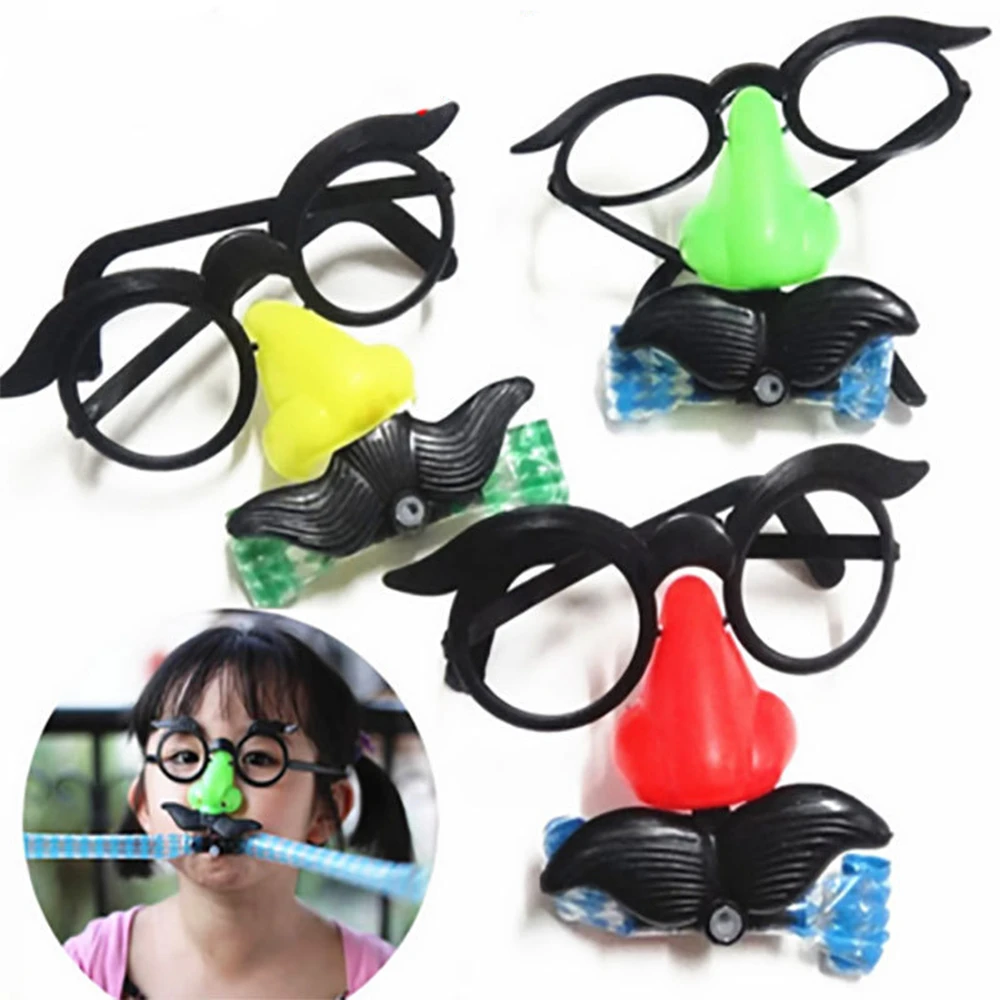 10 Pcs Kids Blowing Dragon Nose Glasses Tricky Funny Toys Halloween Boys Girls Birthday Party Gifts Easter Carnival Party Favor