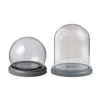 Decorative Clear Glass Dome with Base Cloche Glass Dome Crafts Showcase Collectibles Bell Jar Stand for Birthday Gifts Office