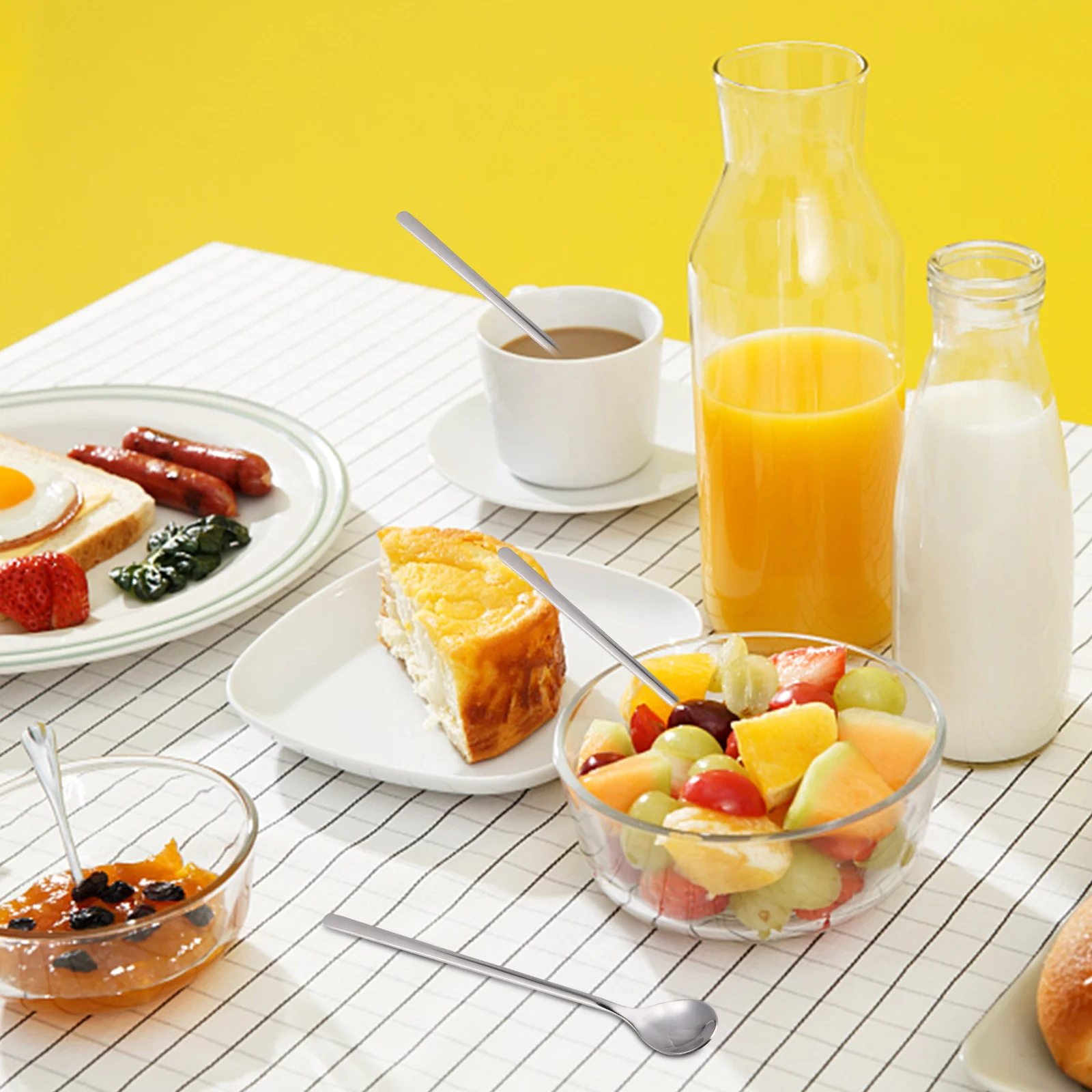 

4Pcs Stainless Steel Coffee Spoon Small Glass Dessert Tea Kitchen Stirring Metal Mirror Polishing Smooth