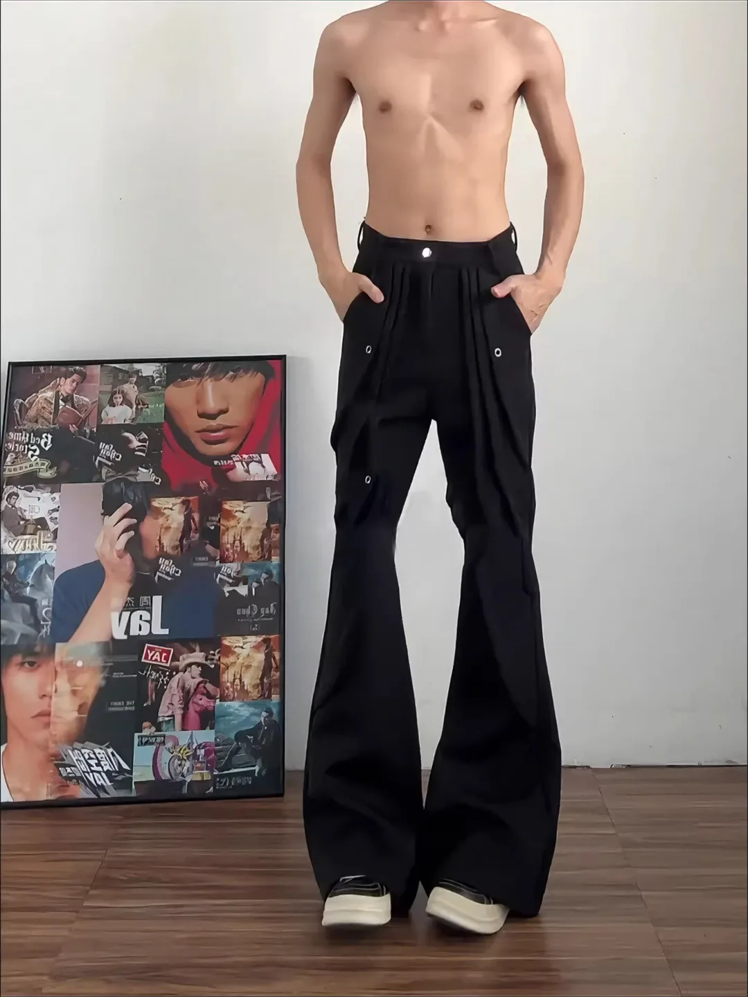 

Мужские брюки Bla Deconstructed Knife West: Весенняя коллекция, микро-клеш, прямой крой, американский уличный стиль, Cleanfit