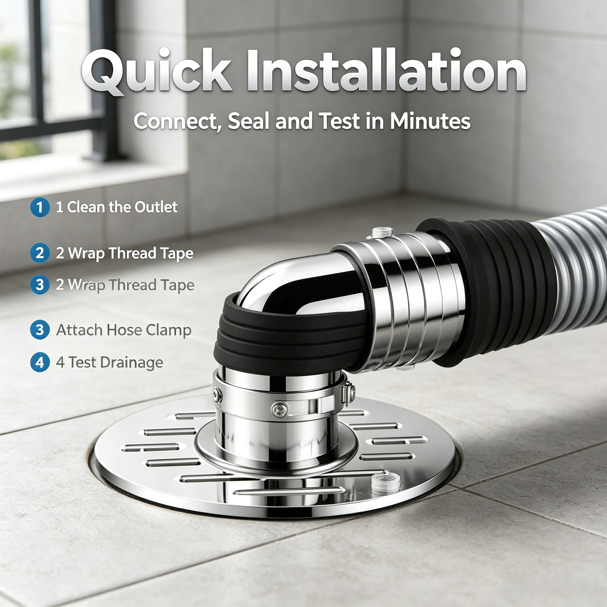 Washing Machine Floor Drain Connector, Anti Odor Insect Proof Sewer Adapter, Universal Bathroom Drain Fitting