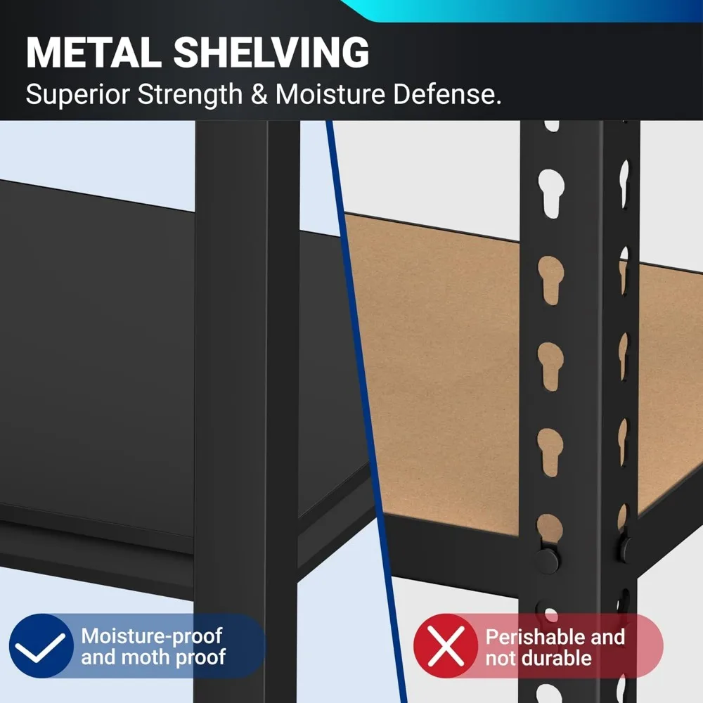 رفوف تخزين جراج معدنية مكونة من 5 طبقات، ونظام رفوف عالي التحمل، وحل تنظيم الطابق السفلي والمرآب