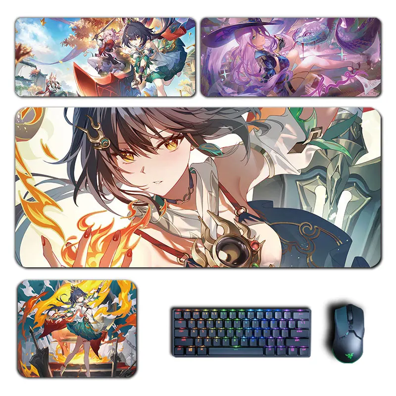 Honkai Star Rail Mouse Pad Yunli Jade Large XXL Mousepad Computer Keyboard Padding Anime Pc Gaming Accessories Desk Mat