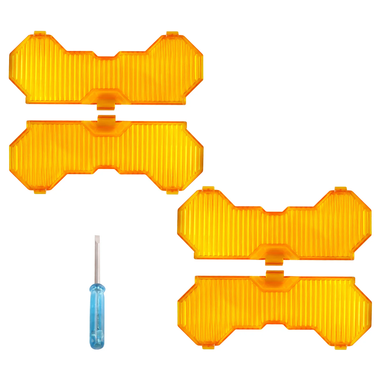 MaXpeedingrods Crosshair Series 4PC Amber Round Amber Flood Light Cover 7inch Round LED Auxiliary Driving Lights PC Material
