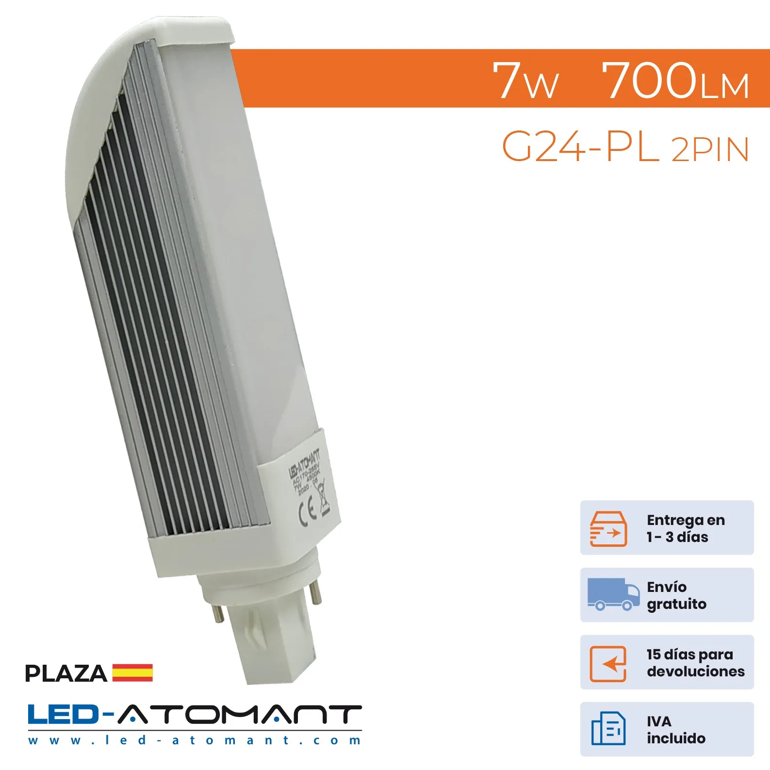 ATOMANT LED®G24 7w with double pin 700lm led bulb lighting lights home decoration office shop LED bulbs