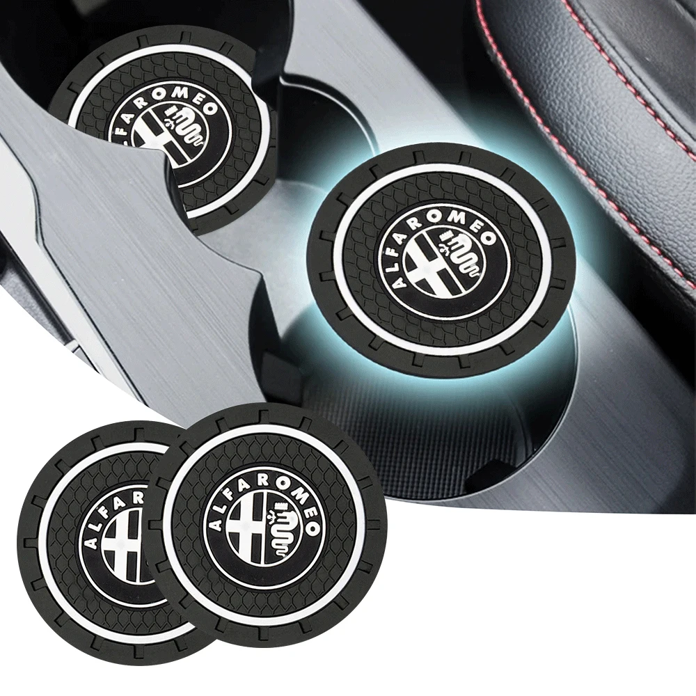 Car Cup Holder Anti Slip Coaster Pads Auto Interior Accessories For Alfa Romeo Giulia Stelvio Giulietta 156 159 147 Mito Tonale