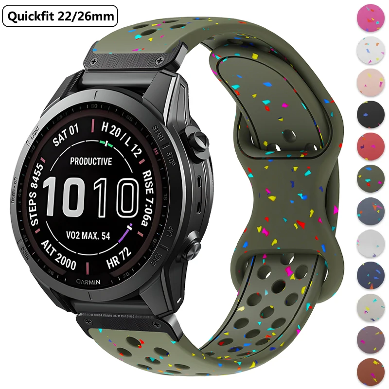 

26mm 22mm Silicone Strap For Garmin Fenix 8 E 7 7X 6X Pro 5XPlus Epix Pro Gen 2 47mm 51mm/Enduro 3 QuickFit Watchband Bracelet
