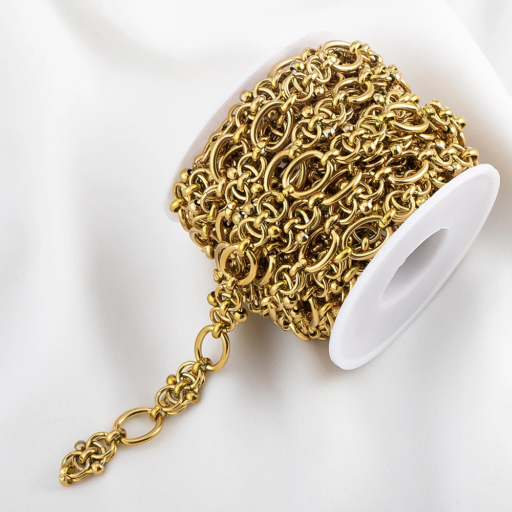 

1Meter PVD Gold Plated Stainless Steel Thick Large Heavy Chains Punk Jewelry Making Necklace Bracelet DIY Jewelry Chain Finding