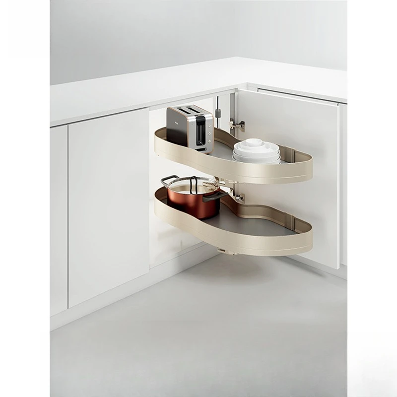 Cabinet corner pull basket kitchen floor cabinet double storage seasoning tray