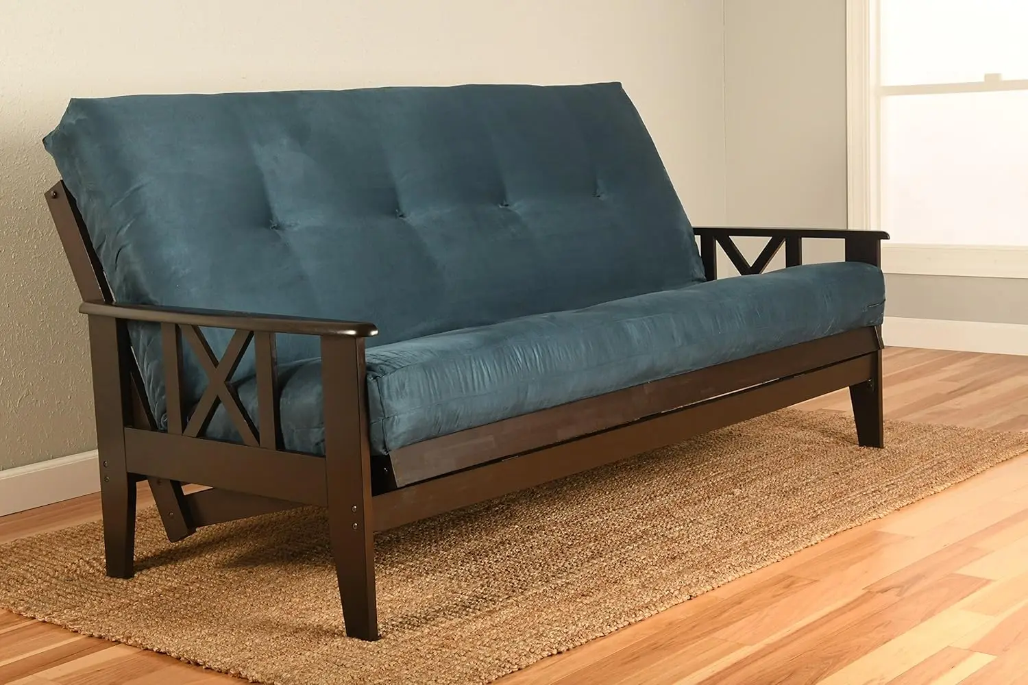 

Cover Only - Quality Suede Microfiber Fabric Collection Fits 6-8 inch Futons Mattress (Navy, Full Size)