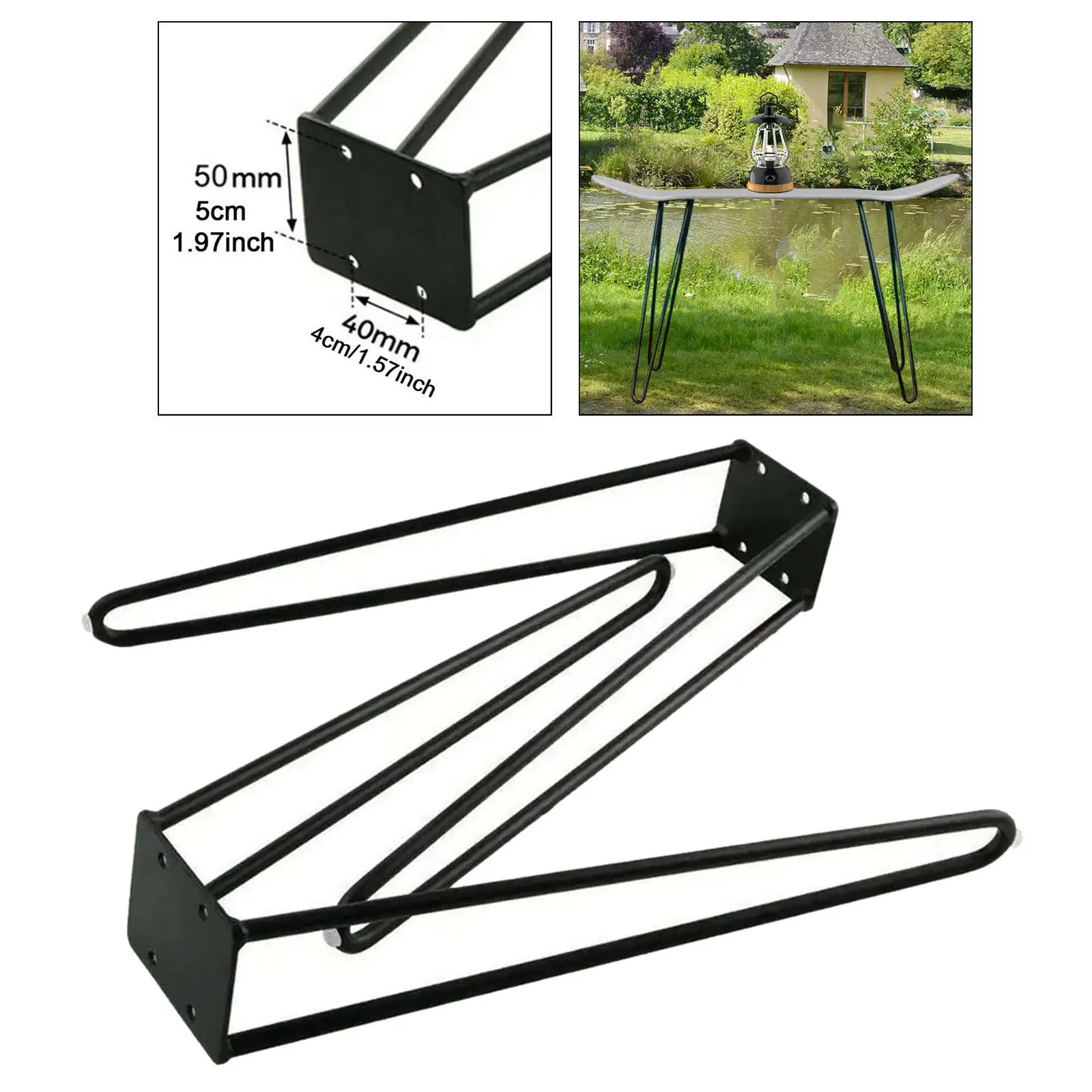 Durable Black Iron Desk Leg Set Hairpin Table Legs for Dining Table Bench Laptop Table Home Use