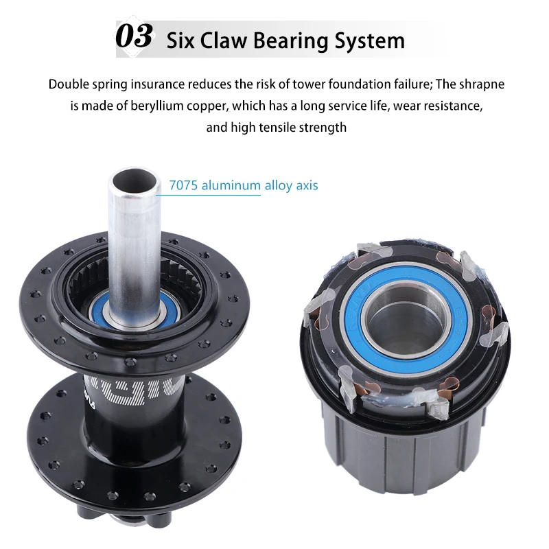 HASSNS Bicycle Hubs 36Holes Freehub MTB Bike Hub Disc Brake