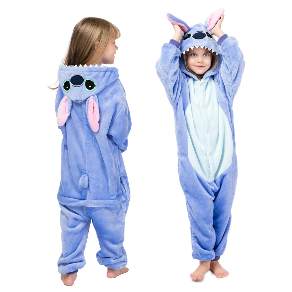 kids winter stich pajamas children panda dinosaur sleepwear unicorn kigurumi onesies for boys girls blanket sleeper baby costume