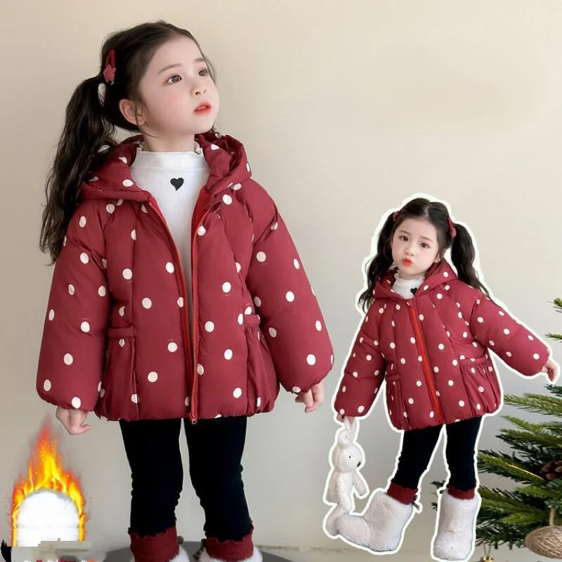 

Girl Winter Coat Thicken Tops Autumn Hoodie Zip-Up Jacket Child Versatile Keep Warm Hot Kawaii Fashion New Style Casual Clothing