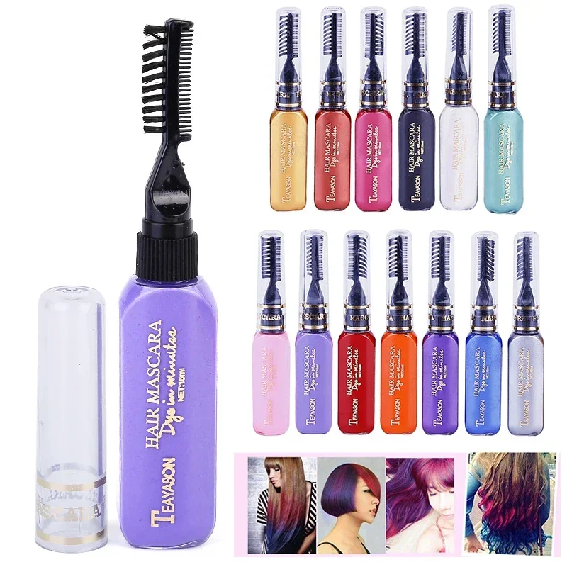 Comb 13 Colors Easy To Use Hair Color Chalk Design Crayons Temporary Pink White Grey Purple Blue Hair Dye