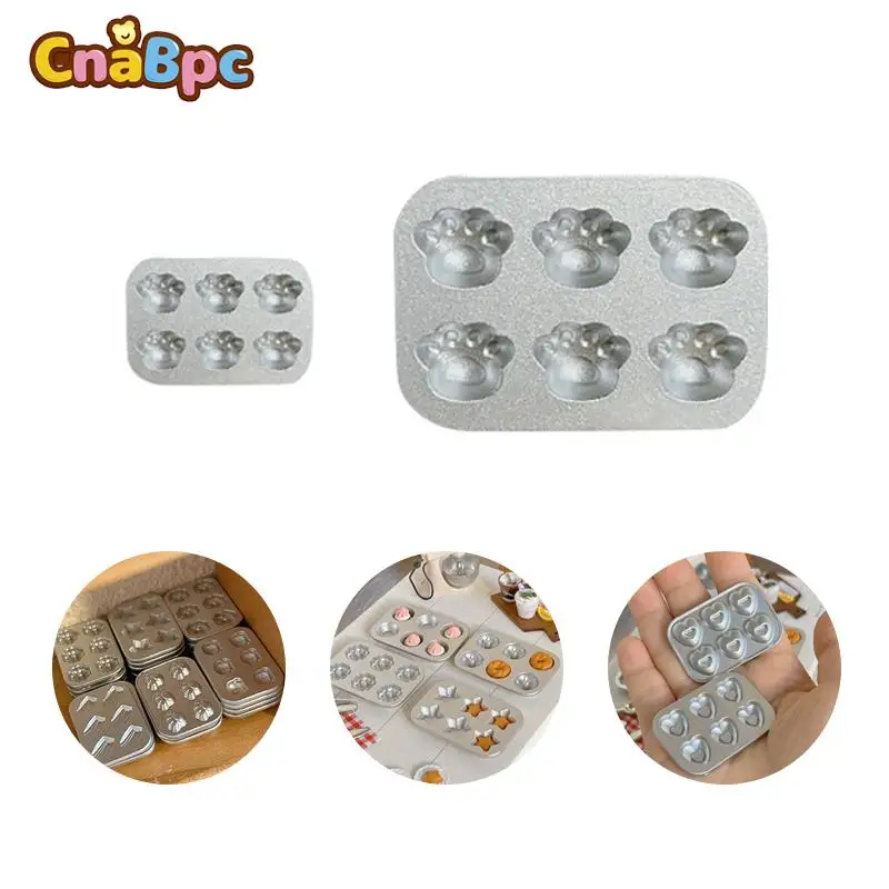 1:6/1:12 Scale Miniature Dollhouse Mini Pastry Biscuit Cookie Cake Bread Silver Mold DIY Food Play Silicone Mold Accessories