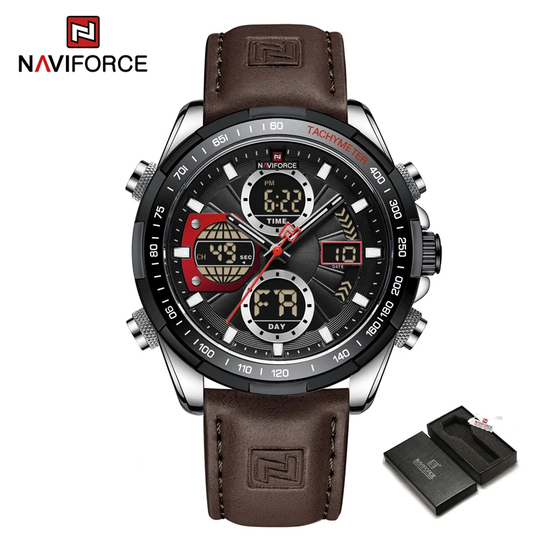 Neue NAVIFORCE Uhren für Männer Leder Herren Militär Sport Wasserdichte Uhr Quarz Armbanduhr Chronograph Männliche Uhr