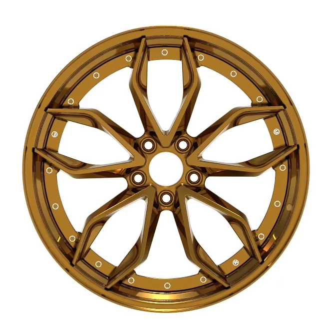 

Fully custom bronze wheels 24-inch multi-spoke wheels, polished two-piece forged wheels, car wheels, car wheels