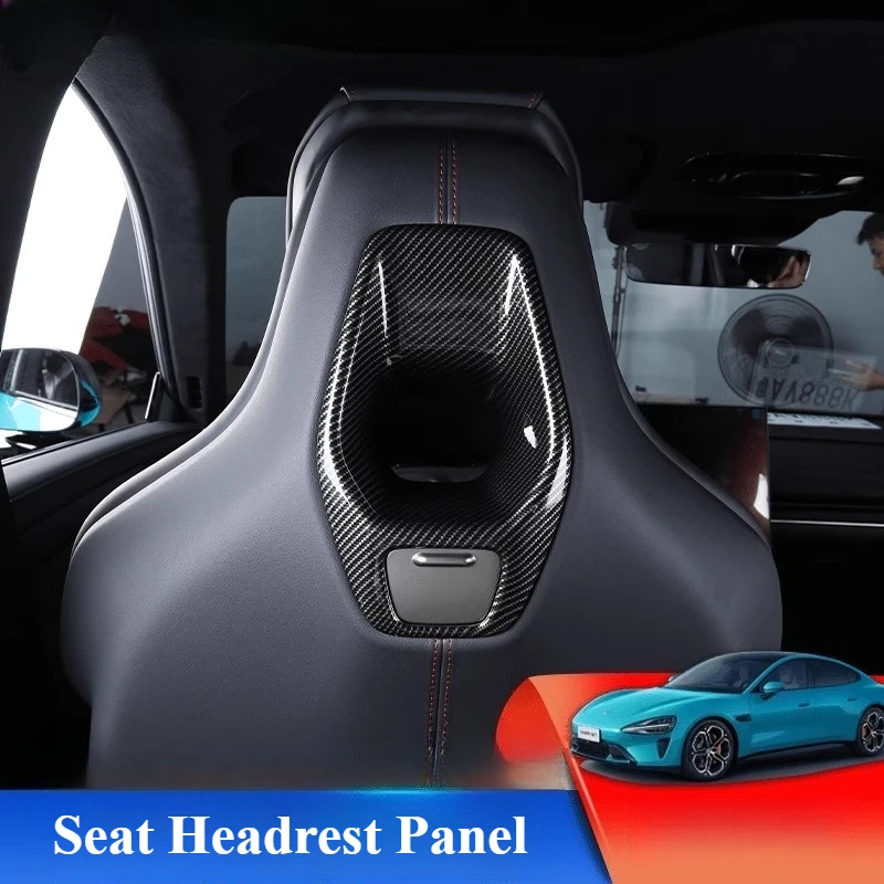 

Панель подголовника сиденья, чехол из углеродного волокна для Xiaomi Su7, декоративная рамка, наклейка, принадлежности для модификации интерьера, авто