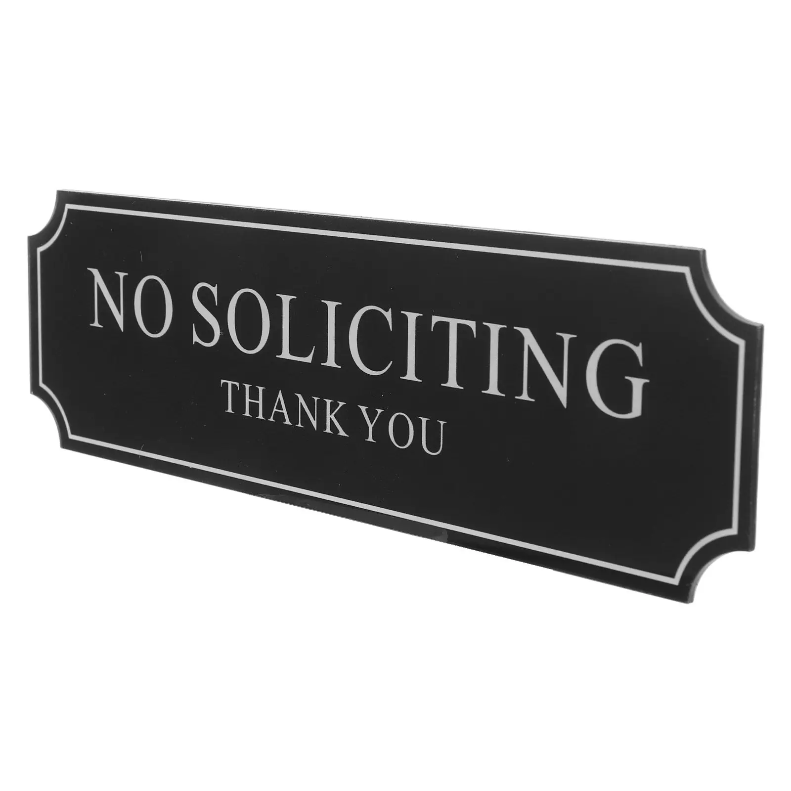 Acrylic No Soliciting Sign Self-Adhesive Easy Application for Front Door House Office Store No Solicitation House Sign