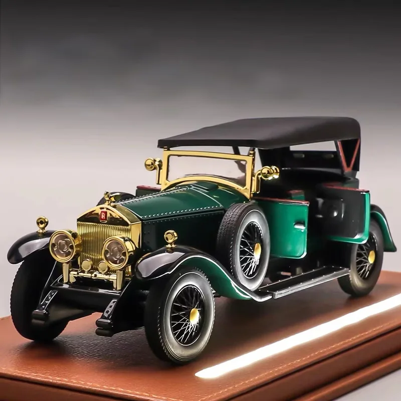 1/32 Rolls-Royce Phantom I Alloy Classic Old Car Model Diecast Metal Retro Luxy Vehicles Car Model Sound and Light Kids Toy Gift