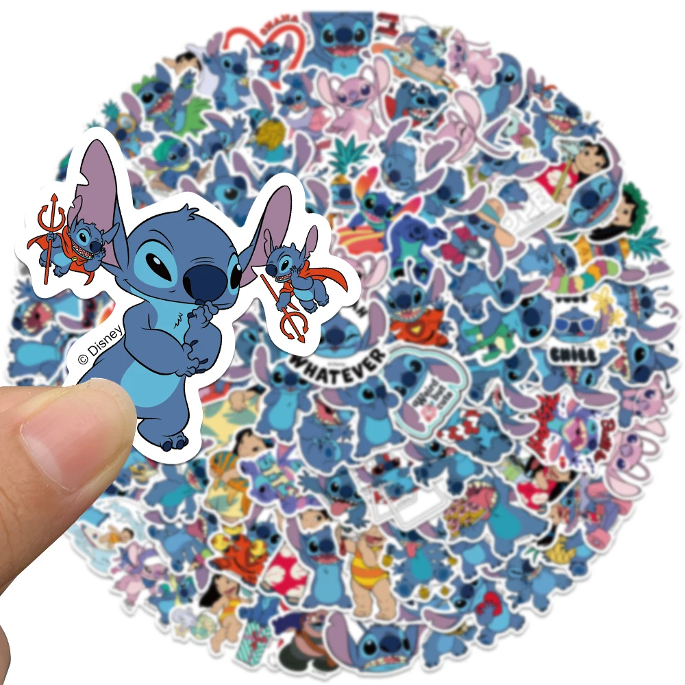 50/101pcs Cute Disney Cartoon Lilo Stitch Stickers Vinyl DIY Phone Motor Car Laptop Kawaii Anime Decals Sticker for Kids Toys