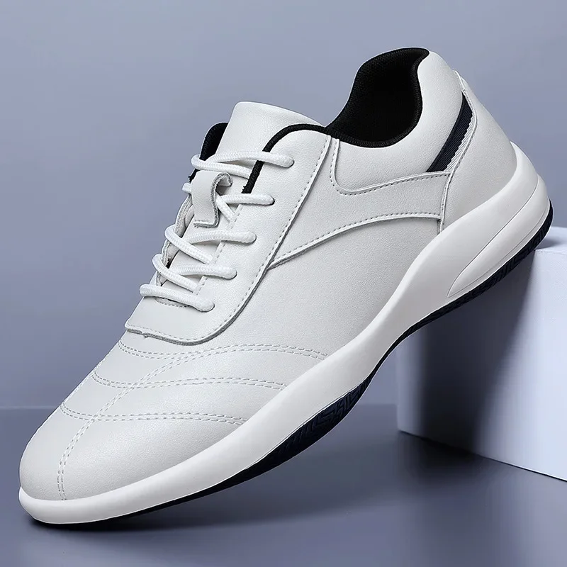 

2026 New Shoes for Men Leather Casual Shoes Trend Leisure Sport Shoes Youth Street Fashion Leather Sneakers