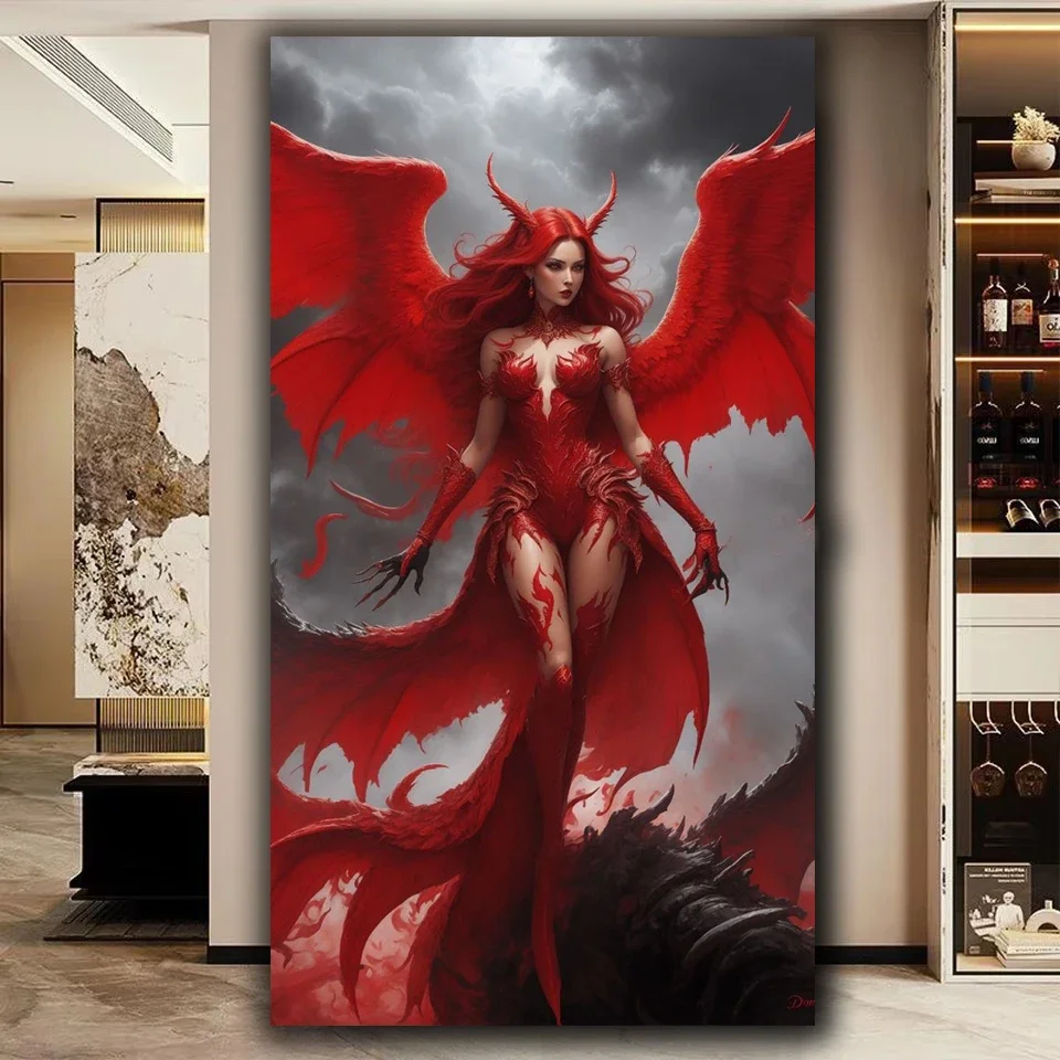 Gothic Red Devil Archway 5D Large Diy Diamond Painting Full Diamond Art Mosaic Stunning Jewelry Cross Stitch Home Decor