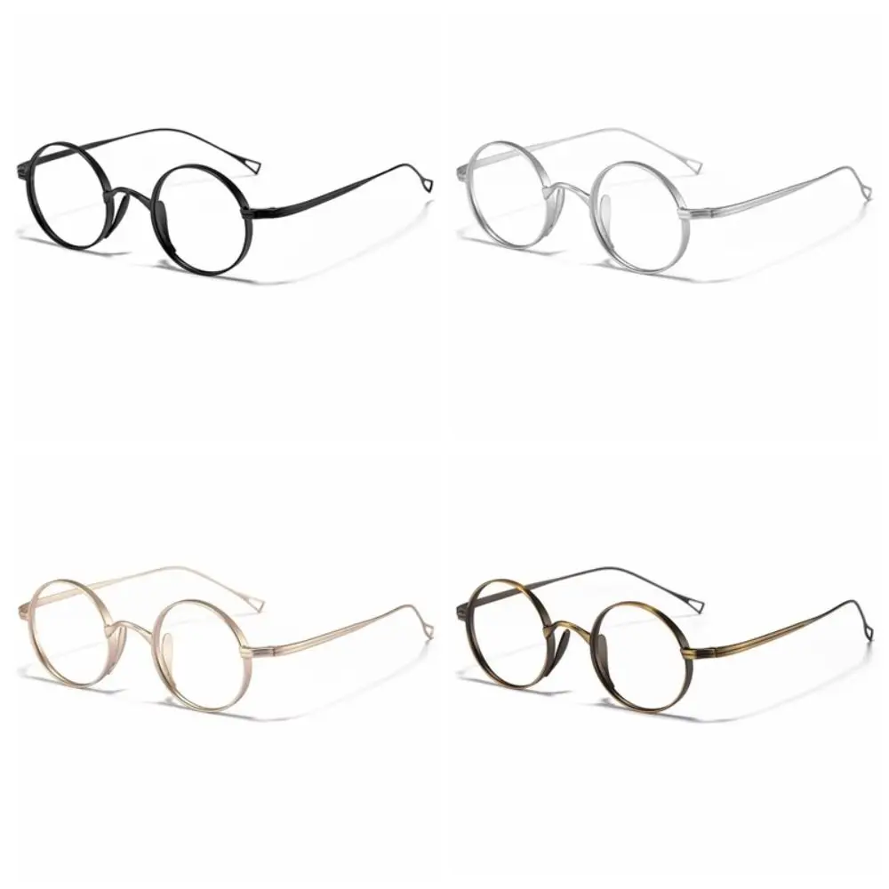 

New Pure Titanium Glasses Frame Retro Simple Design Eyeglasses Frames Classic Oval Shape Eye Decoration